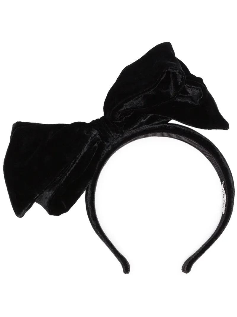 Miu Miu black velvet oversized bow headband